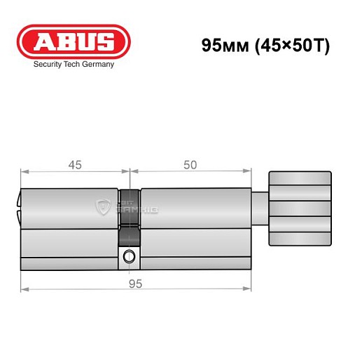 Циліндр ABUS Bravus 4000 Compact 95T (45*50T) нікель сатин - Фото №8