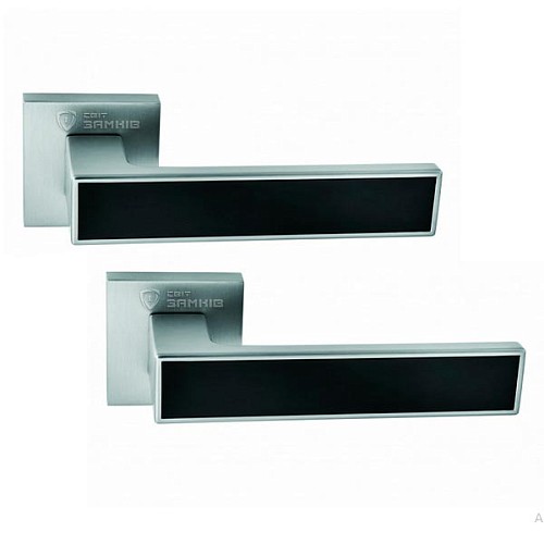 Ручки на розетте ORO/ORO Ombra (15E) MSN / Black матовый никель/черный матовый (вставка)