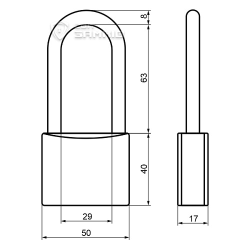 Замок навісний TOKOZ BETA 50 LONG (3 ключа) - Фото №6