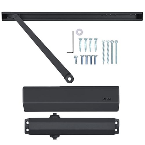 Доводчик RYOBI D-2050T BC SLD до 60кг FIRE Серый Антрацит - Фото №8