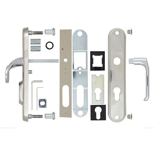 Ручки на планці з протектором ROSTEX Decor R 85мм (40-45мм) фіксована-нажимна хром матовий - Фото №6