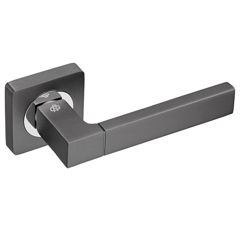 Ручки на розетте GAVROCHE Stannum AL-A1 MBN/CP графит/хром - Фото №3