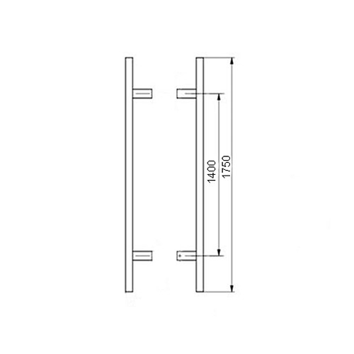 Ручка скоба PROFIT Manyas 1750/1400.90 (комплект) труба 30 нержавіюча сталь глянцева - Фото №2