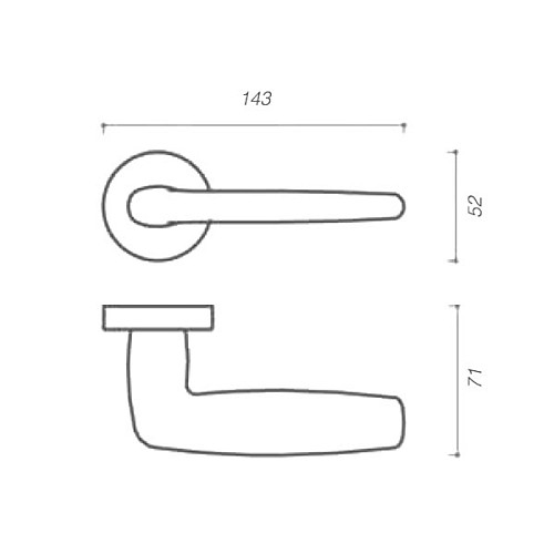 Ручки на розеті SYSTEM Kaya (RO12) AL6 чорний матовий - Фото №3