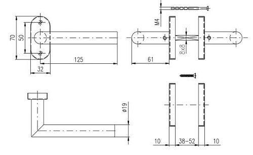 Ручки на розеті ROSTEX Vigo ES32 нержавіюча сталь матова - Фото №2