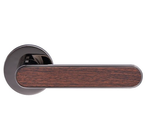 Ручки на розетте GAVROCHE Barium Ba-Z28 BN/BO черный никель/коричневый дуб - Фото №2