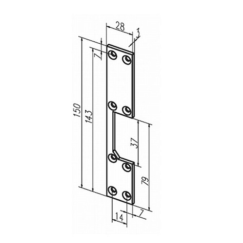 Ответная планка EFF EFF 163 KL нержавеющая сталь - Фото №3