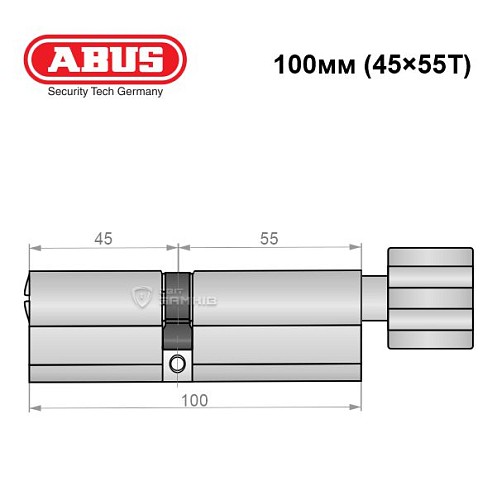 Цилиндр ABUS Bravus 4000 MX (модульный) 100T (45*55T) никель сатин - Фото №8