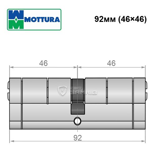 Циліндр MOTTURA Champions Pro 92 (46*46) матовий хром - Фото №7