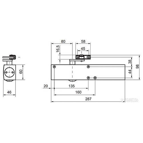 Дотягувач GEZE TS 4000 STD HO з фіксацією до 120кг Білий - Фото №2