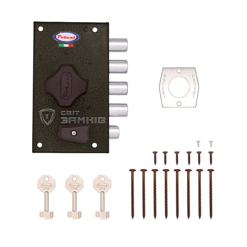 Замок накладной POTENT 1710 (BS45мм) левый 3 ключа - Фото №5
