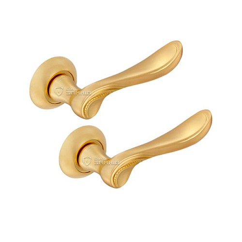 Ручки на розеті MVM/Linde A-2009 (T3-E9) SB/PB матова латунь/полірована латунь - Фото №1