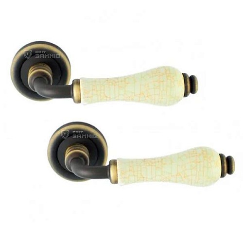 Ручки на розетте LINEA CALI Dalia (103) бронза матовая/потрескавшийся фарфор