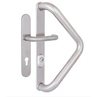 Ручка скоба ROSTEX V 390 фиксированная-нажимная 85 (комплект) нержавеющая сталь матовая