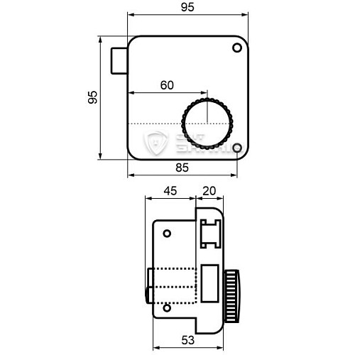 Замок накладний ПЕНЗА ЗНЗА 1 (BS60мм) 3 ключа (н) - Фото №7