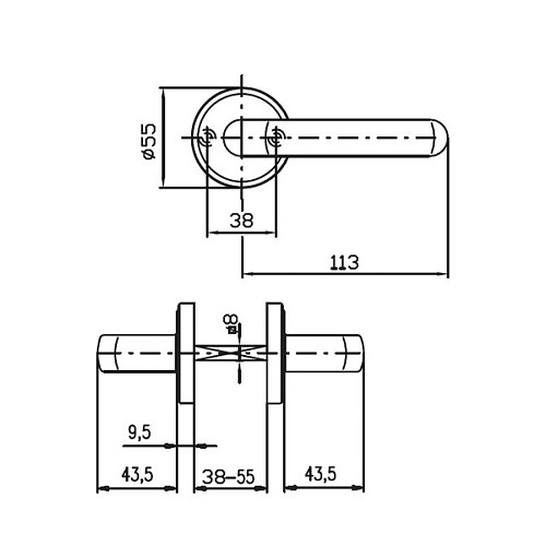 Ручки на розетте ROSTEX Baryt SNH55 черный - Фото №4