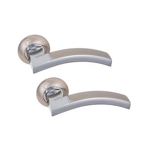 Ручки на розетте KEDR R10.065-AL SN/CP сатин/хром  - Фото №1