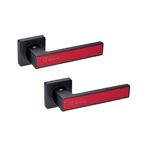 Ручки на розеті GAVROCHE Magnium AL-A1 BLACK/RED чорний/червоний - Фото №1