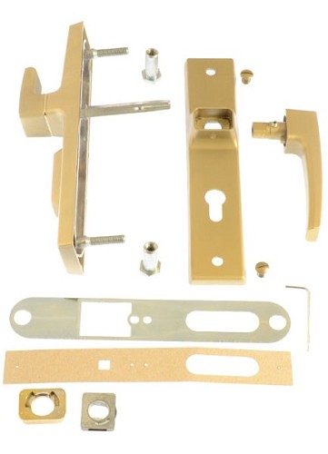 Ручки на планці з протектором ROSTEX Office R 72мм (37-50мм) фіксована-нажимна титан PVD сатин - Фото №2