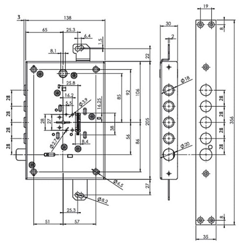 Механізм замка MUL-T-LOCK Matrix DFM10328M (BS65*85мм) хром полірований без зв.планки - Фото №7