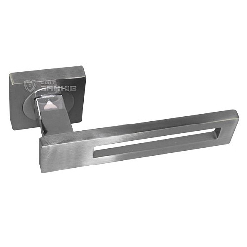 Ручки на розетте KEDR R08.084-AL SN/CP сатин/хром - Фото №2