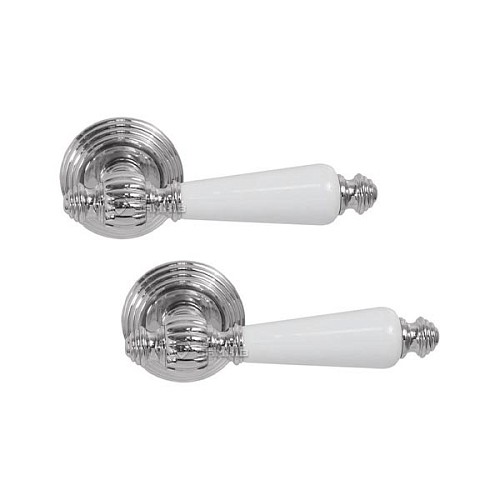 Ручки на розеті FIMET Michelle 106P (269) F04 хром/білий фарфор - Фото №1