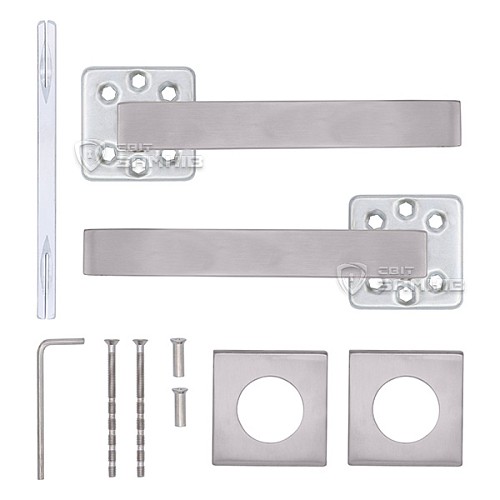 Ручки на розеті SHERLOCK SH 2033 нержавіюча сталь матова - Фото №6