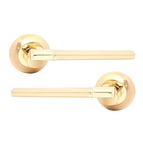 Ручки на розетте KEDR R10.092-AL SB/PB матовое золото/золото - Фото №1