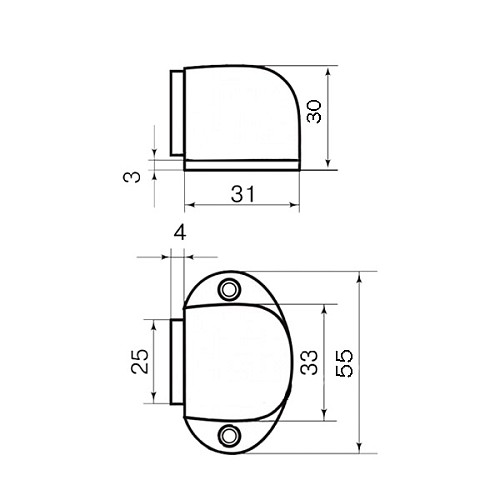 Стопор дверний магнітний MVM M-30 SN матовий нікель - Фото №4