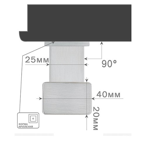 Ручка скоба ROSTEX Alfa 600/500 (половинка) нержавіюча сталь матова - Фото №6