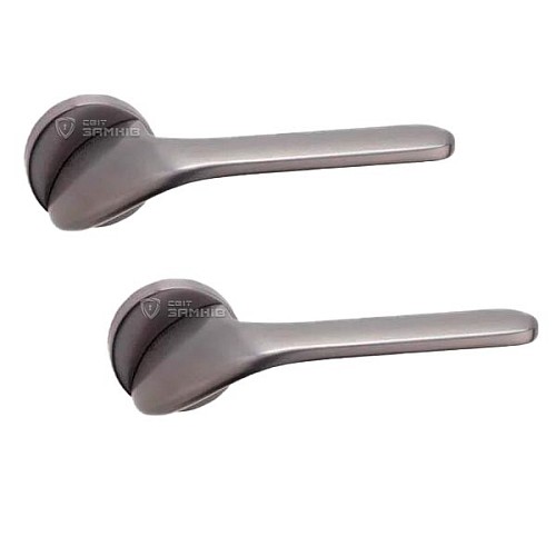 Ручки на розетте SYSTEM Palma (RO12) BBN черный матовый никель - Фото №1