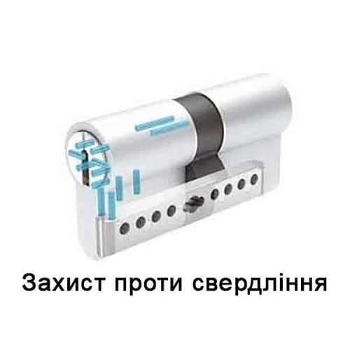 Цилиндр KESO 8000 105T (60*45T) никель сатин 3 ключа - Фото №7