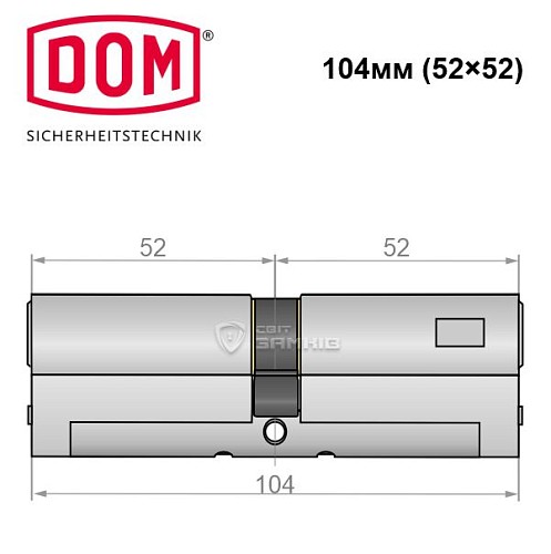 Цилиндр DOM Diamant 104 (52*52) никель сатин - Фото №4