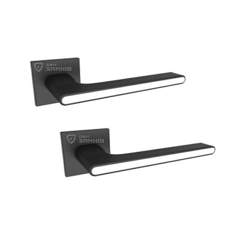 Ручки на розеті YALIS 269 (BJ79-ES79) SB+SW матовий чорний+біла вставка - Фото №1