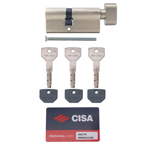 Циліндр CISA ASIX P8 60T (30*30T) нікель матовий - Фото №8