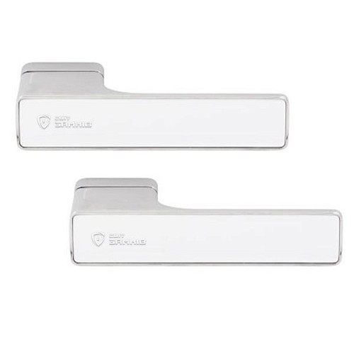 Ручки на розетте M/T Maximal 000238 Cr хром/белое стекло - Фото №1