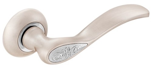 Ручки на розетте MVM Z-1313 (T3-E9) SN/CP матовый никель / полированный хром - Фото №3