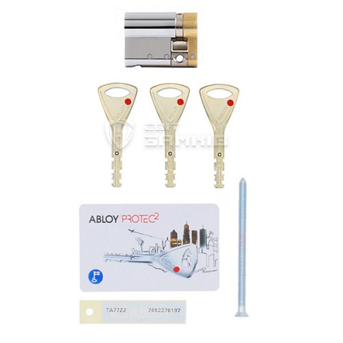 Цилиндр половинка ABLOY Protec2 56,5 (46*10,5) хром полированный 3 ключа - Фото №4