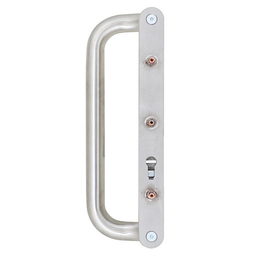 Ручка скоба ROSTEX G 390 фиксированная-нажимная 92 (комплект) нержавеющая сталь матовая - Фото №3