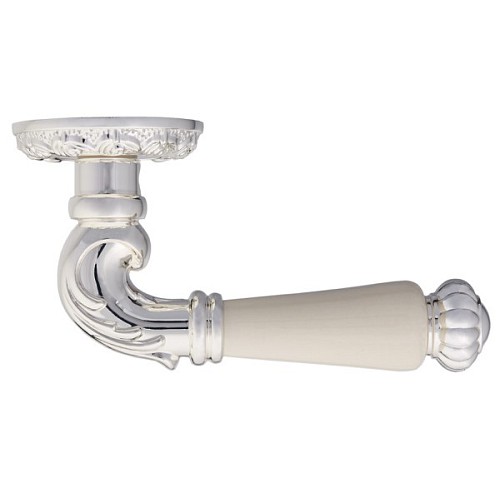 Ручки на розетте GAVROCHE Neodium Nd-Z20 BS/B яркое серебро/бежевый - Фото №3