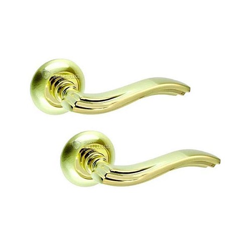 Ручки на розетте KEDR R10.063-AL PB/SB золото/матовое золото - Фото №1