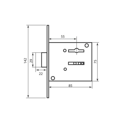 Механизм замка BRUNO 755F (BS55мм) - Фото №2