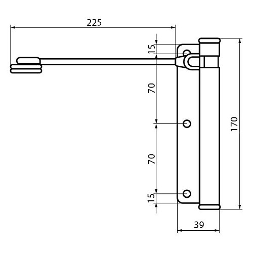 Дотягувач для хвіртки ALDEGHI LUIGI 114ZN170D правий ZN чорний цинк - Фото №4