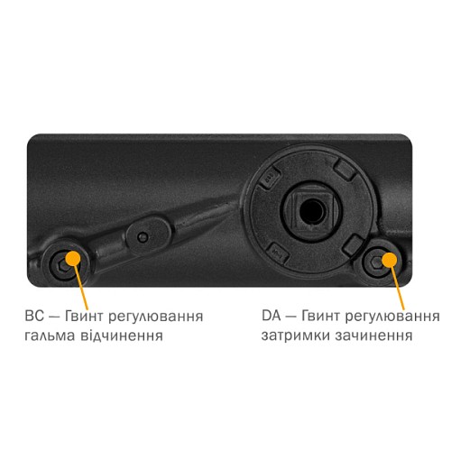 	 Доводчик RYOBI DS-4550P BC/DA PRL с фиксацией до 200кг Черный - Фото №7