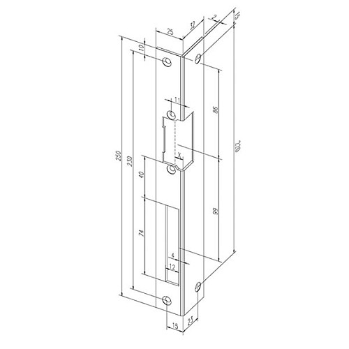 Зворотня планка EFF EFF 066 iW кутова нержавіюча сталь ліва - Фото №3