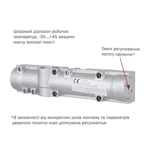 Дотягувач ABLOY DC330 CAM BC EN1-4 без тяги  до 80кг FIRE Сірий - Фото №2