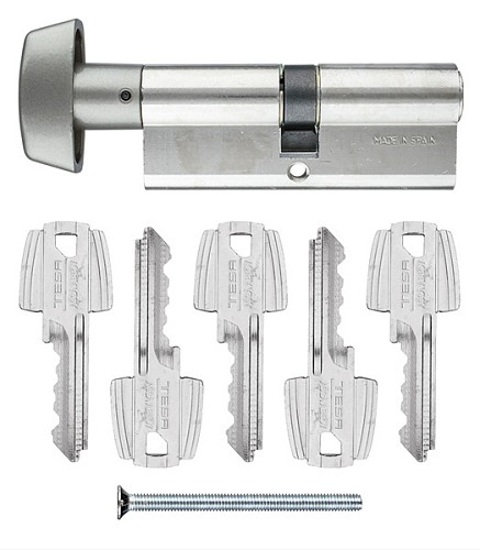 Циліндр TESA TE5 90T (45*45T) нікель сатин 5 ключів - Фото №4