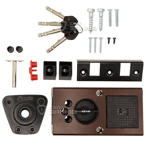 Замок накладной GERDA TYTAN ZE 1 GT 8 (BS55мм) коричневый 4 ключа - Фото №5