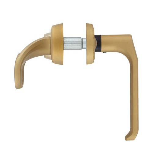 Ручки на планці з протектором ROSTEX Decor R 72мм (40-45мм) фіксована-нажимна титан PVD сатин - Фото №4