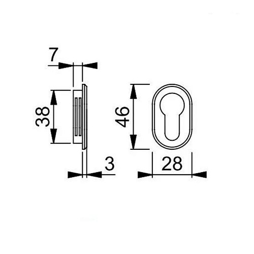 Накладки на серцевину HOPPE РС латунь чорна полірована - Фото №2